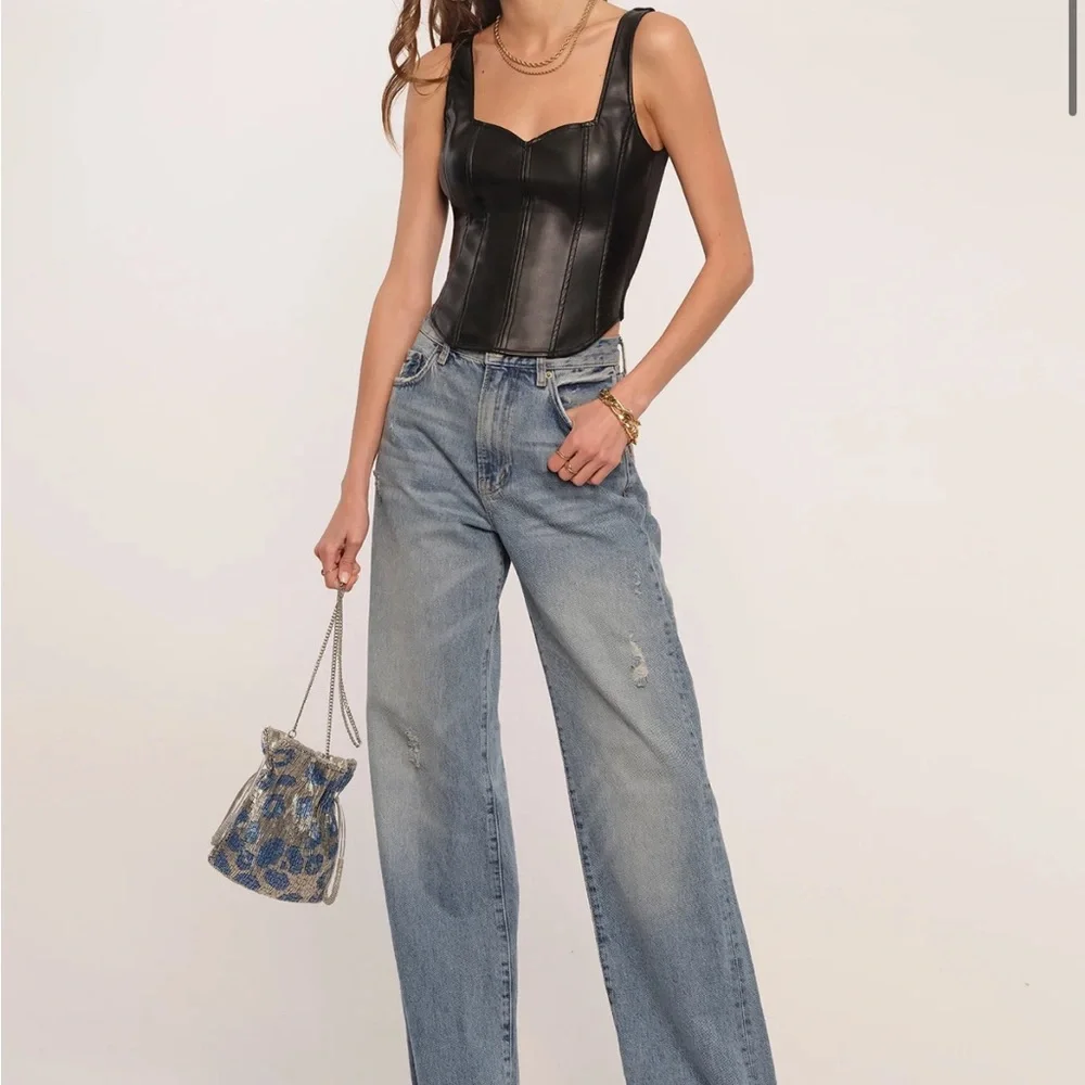 Heartloom Black Faux Leather Bodysuit - Picture 2 of 4